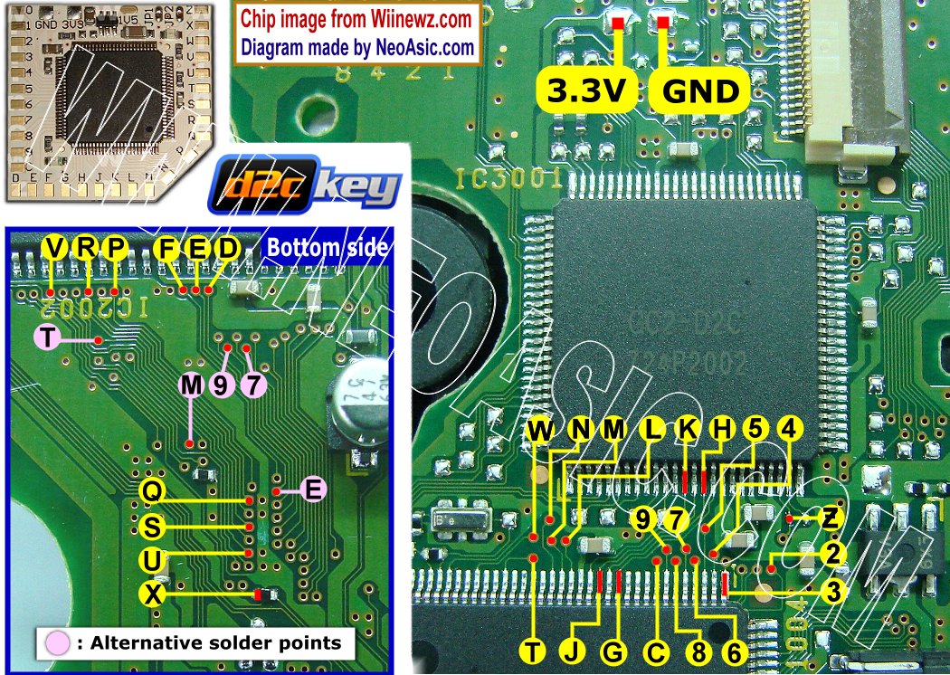 plan de soudure montage puce d2ckey